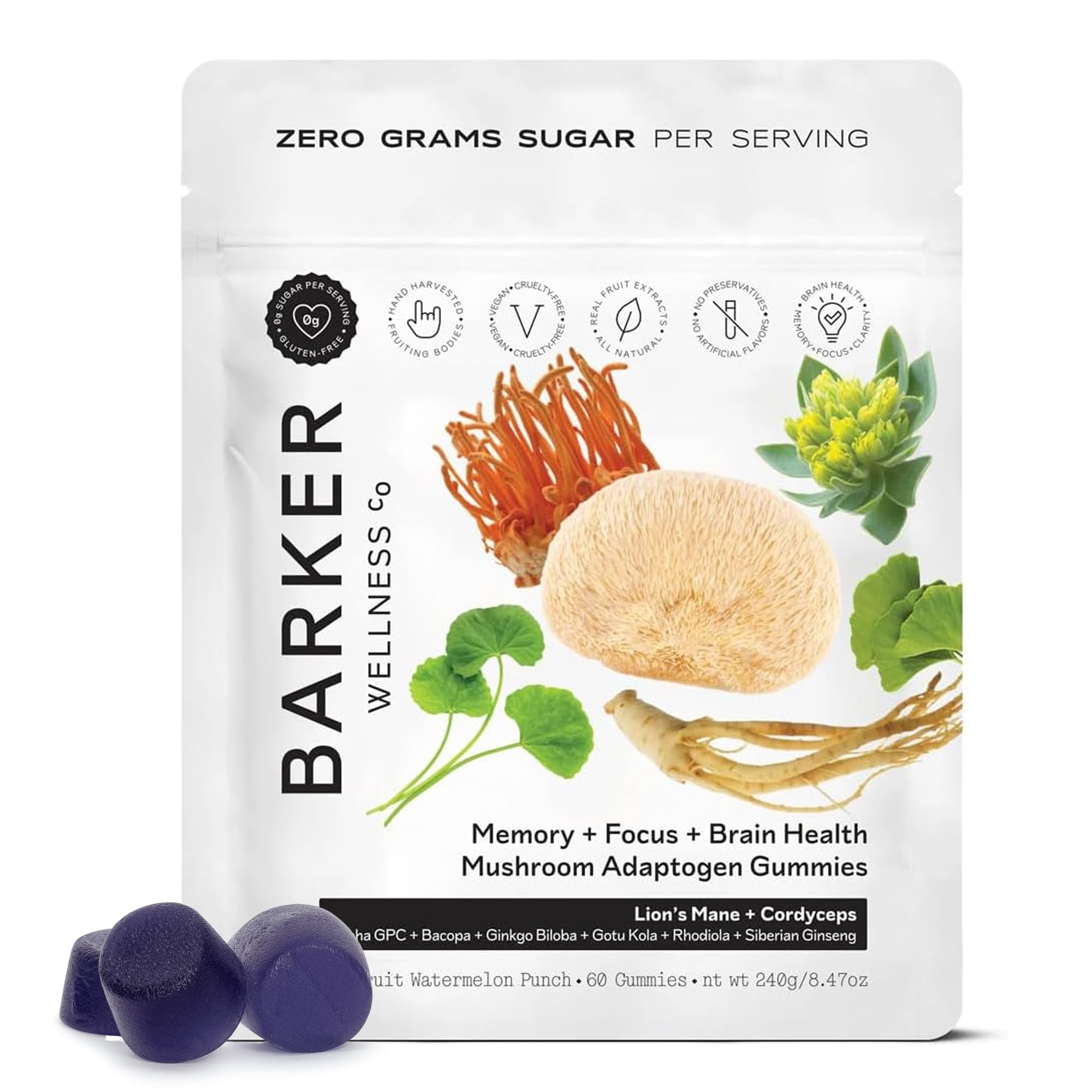 Memory + Focus + Brain Health Mushroom Adaptogen Gummies