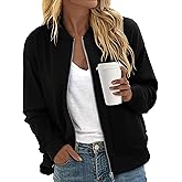 CRAZY GRID Women's Zip Up Jacket Casual Long Sleeve Sweatshirts Fall Coat Outerwear Windbreaker with Pockets S-XXL
