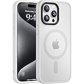Vooii Strong Magnetic for iPhone 15 Pro Max Case, [Compatible with Magsafe] [13FT Military Grade Drop Protection] Slim Shockproof Translucent Matte Case for iPhone 15 Pro Max 6.7 inch - Frosted White