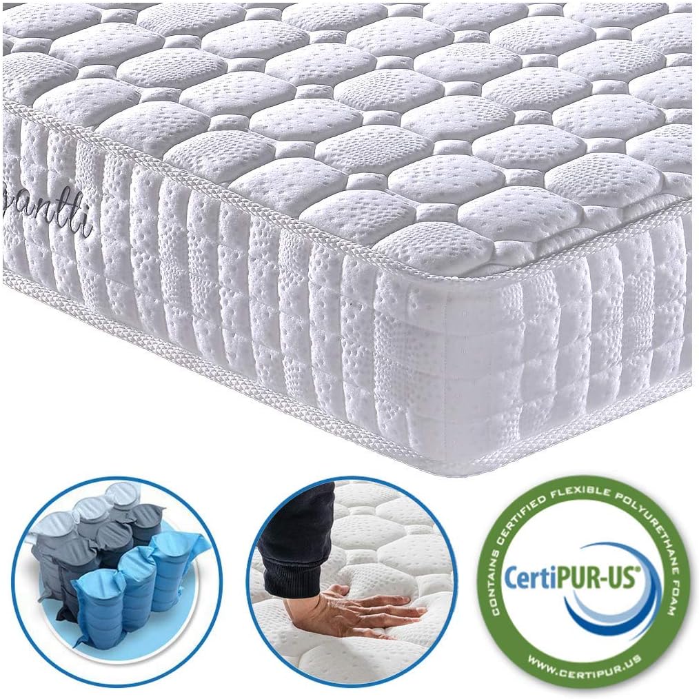 Vesgantti European Mattress 90x200 cm 9.4 Inch Pocket Sprung Mattress