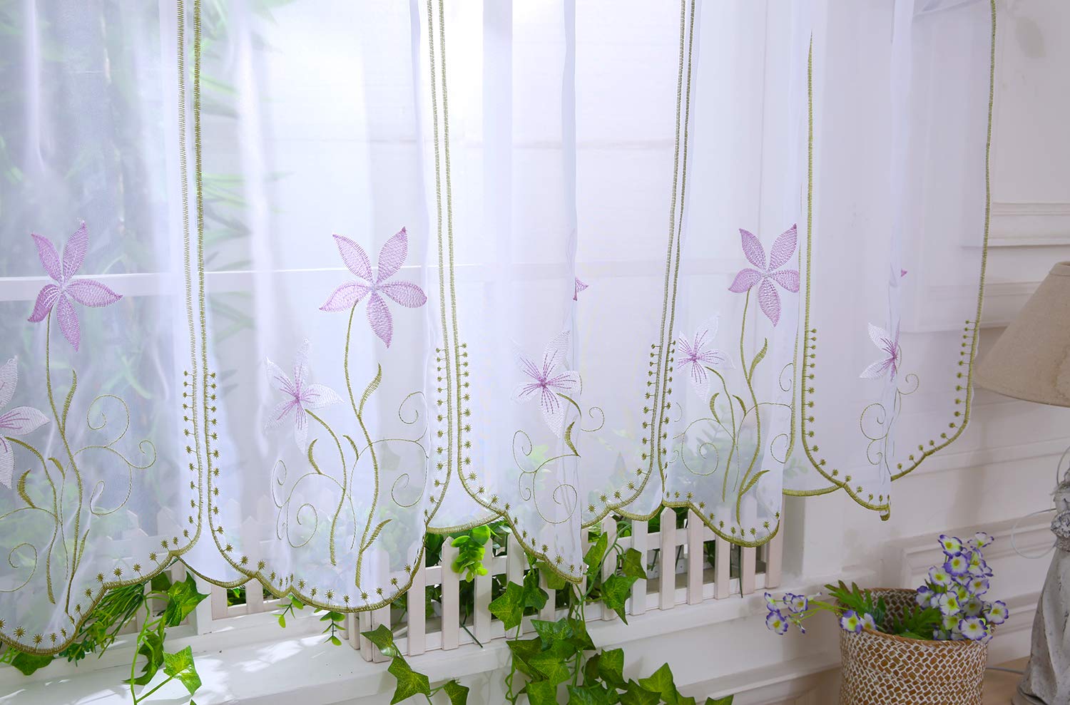 VOILE CAFE NET KITCHEN CURTAIN PANELS D4 VANESSA 18" KITCHEN / BATHROOM CURTAINS