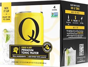 Q Mixers Tonic Water, Premium Cocktail Mixer Made with Real Ingredients, 7.5 fl oz cans (Pack of 4)