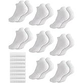 Breathffy 8 Pairs Non Slip Pilates Socks with Grips for Women Bulk Yoga Anti Skid Athletic Socks for Barre Ballet Hospital
