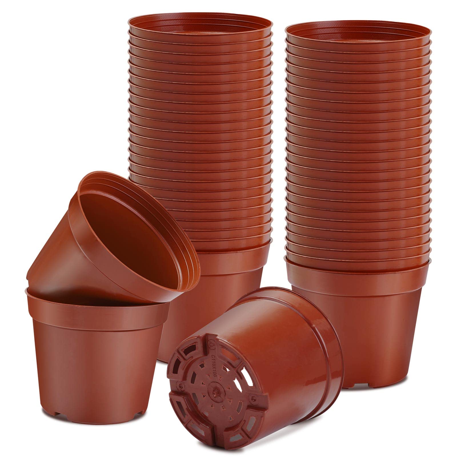 Muzhira Pots for Seed Starting/Cuttings, 10cm 20pcs Plastic Plant Nursery Pots,Seed Starting Pot Flower Plant Container for Seedlings, Cuttings, Transplanting