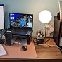 Globe Table Lamp - Mid-Century Golden Desk Lamp With Frosted Glass Shade, 16 Inches Tall - View #8