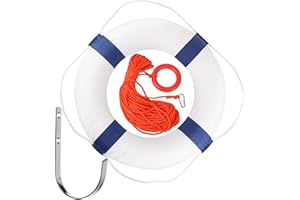 Calvana 20/28 inch Foam Life Preserver Ring with 98.4 ft Floating Lifesaving Rope, Throwable Flotation Device, for Boat Safet