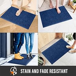 HIYARD Durable Front Door Mat, Absorbent Muddy Dirt