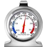 Oven Thermometer 50-300°C/100-600°F, Oven Grill Fry Chef Smoker Analog Thermometer Instant Read Stainless Steel Kitchen Cooki