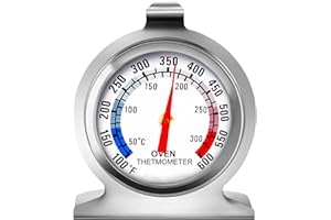 Oven Thermometer 50-300°C/100-600°F, Oven Grill Fry Chef Smoker Analog Thermometer Instant Read Stainless Steel Kitchen Cooki