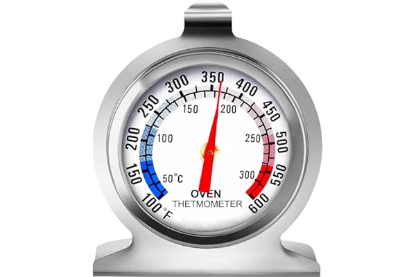 Oven Thermometer 50-300°C/100-600°F, Oven Grill Fry Chef Smoker Analog Thermometer Instant Read Stainless Steel Kitchen Cooki
