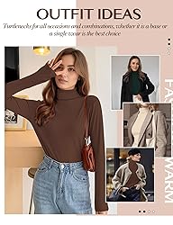 Womens Long Sleeve Turtleneck T-Shirts Mock Neck