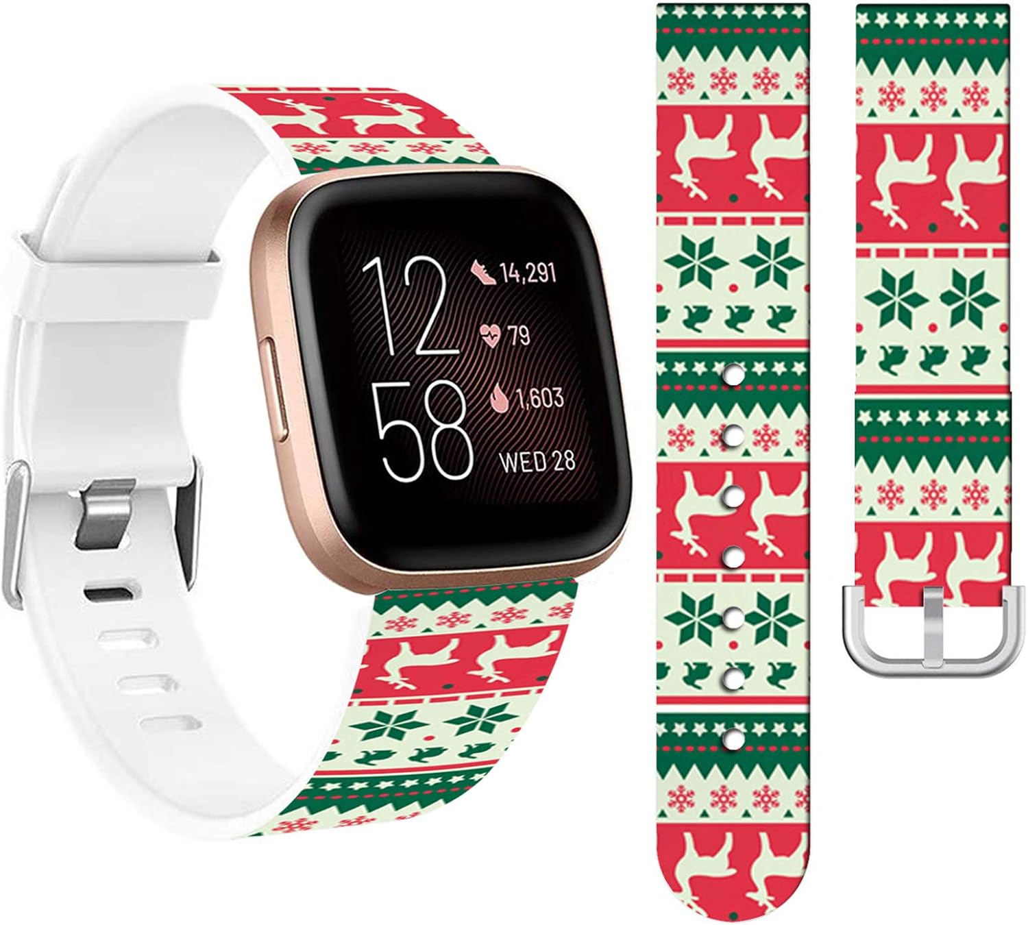 Bands for Fitbit Versa 2 Silicone & Cisland Soft Thin Slim Print for