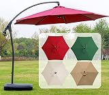 TWSOUL Replacement Parasol Fabric Cover 2.7 m 6 Ribs White UV30+ Canopy view 5