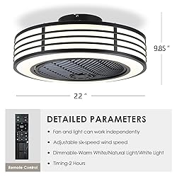 Asyko Bladeless Ceiling Fan - 22" Low Profile Flush