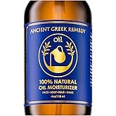 Ancient Greek Remedy Body Oil - Organic After Shower Face Oil & Body Moisturizer for Dry Skin - Almond, Jojoba, Olive, Lavender, Vitamin E Oils - Natural Clean Facial Skincare for Women & Men 4 oz