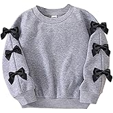 Ltvoo Girls Sweatshirt Cute Bow Long Sleeves Pullover Tops Autumn Fashion Clothes for 4-7 Years