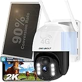 4G LTE Cellular Solar Security Cameras Wireless Outdoor, GENBOLT Battery Operated 2K PTZ IP Camera with 8W Solar Panel,15600m