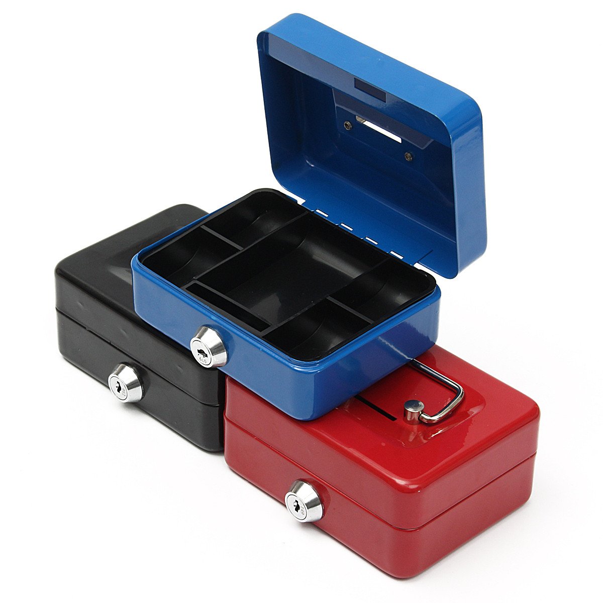 Cash Boxes,Charminer Security Safe Stainless Steel Petty Cash Money