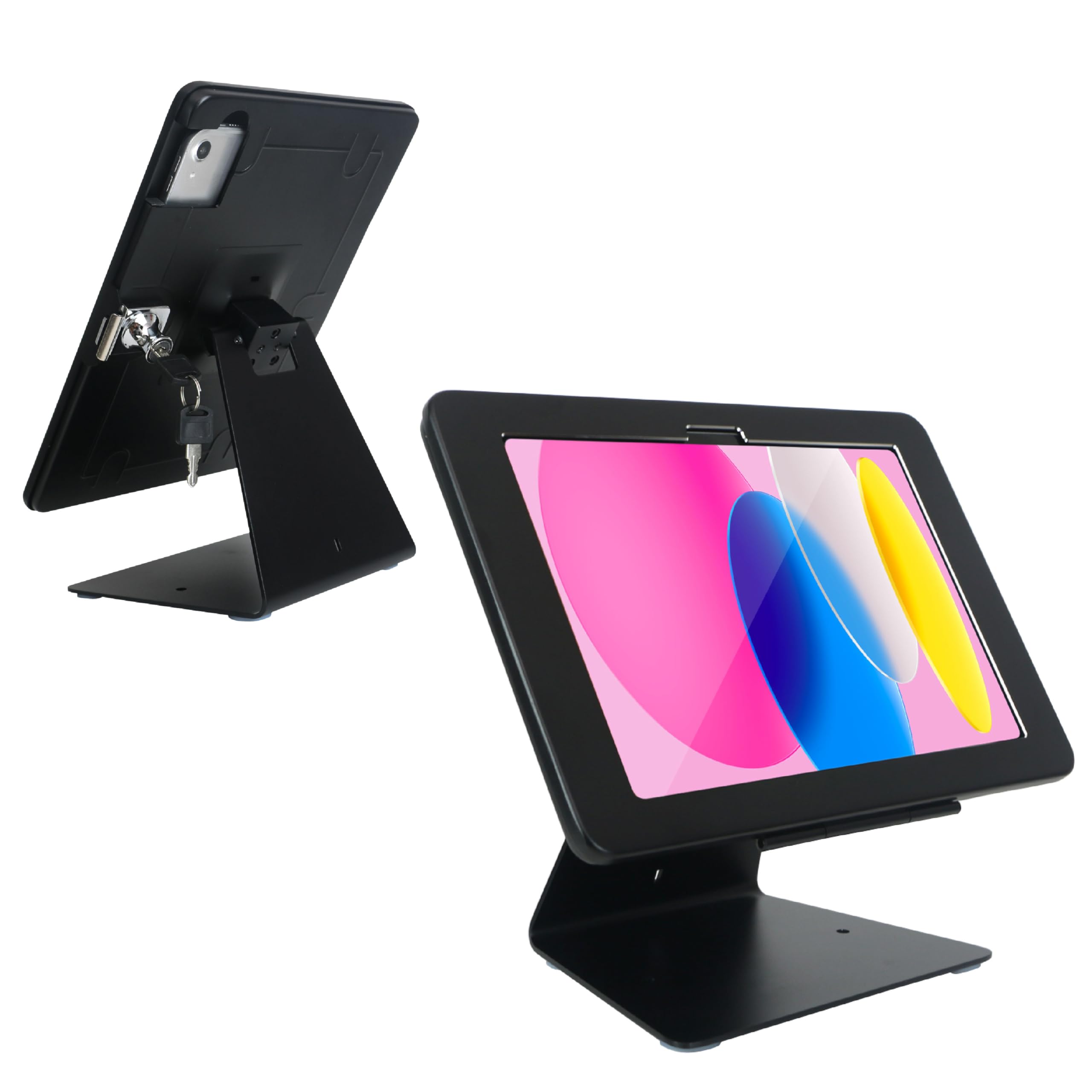 Photo 1 of DDSHOW Desktop Anti-Theft Security Stand Holder for 2025 iPad 11" (A16) 11th/ 2022 iPad 10.9" 10th Gen.,with Lock and Key,Flip &360°Rotating Horizontal or Vertical Design(Black)