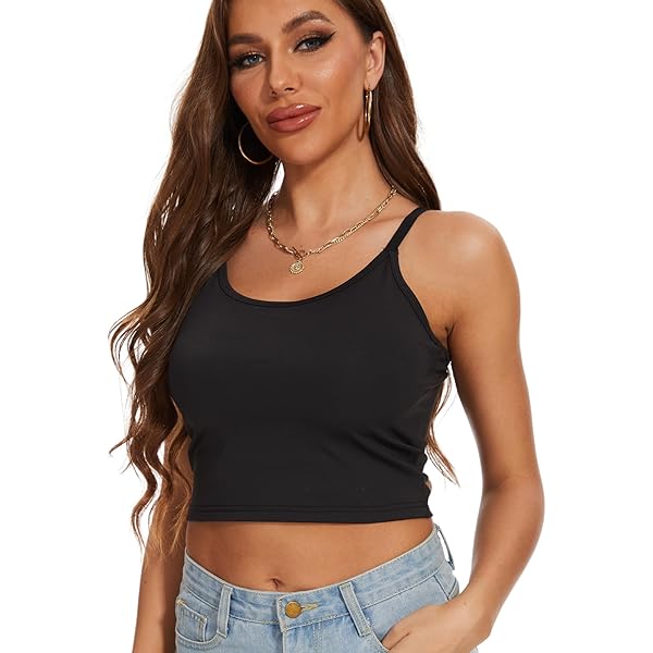 トップス Determ COLLAGEN HALTER CAMI BLACK Tops – determ;