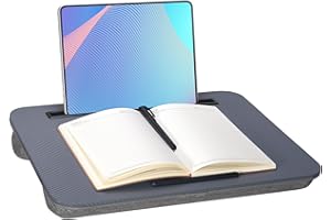 Lap Desk, Portable Laptop Desk Fits Up to 16“ Laptops, with Tablet Slot, Built-in Cushion, Great for Home & Office,Lap Desk f