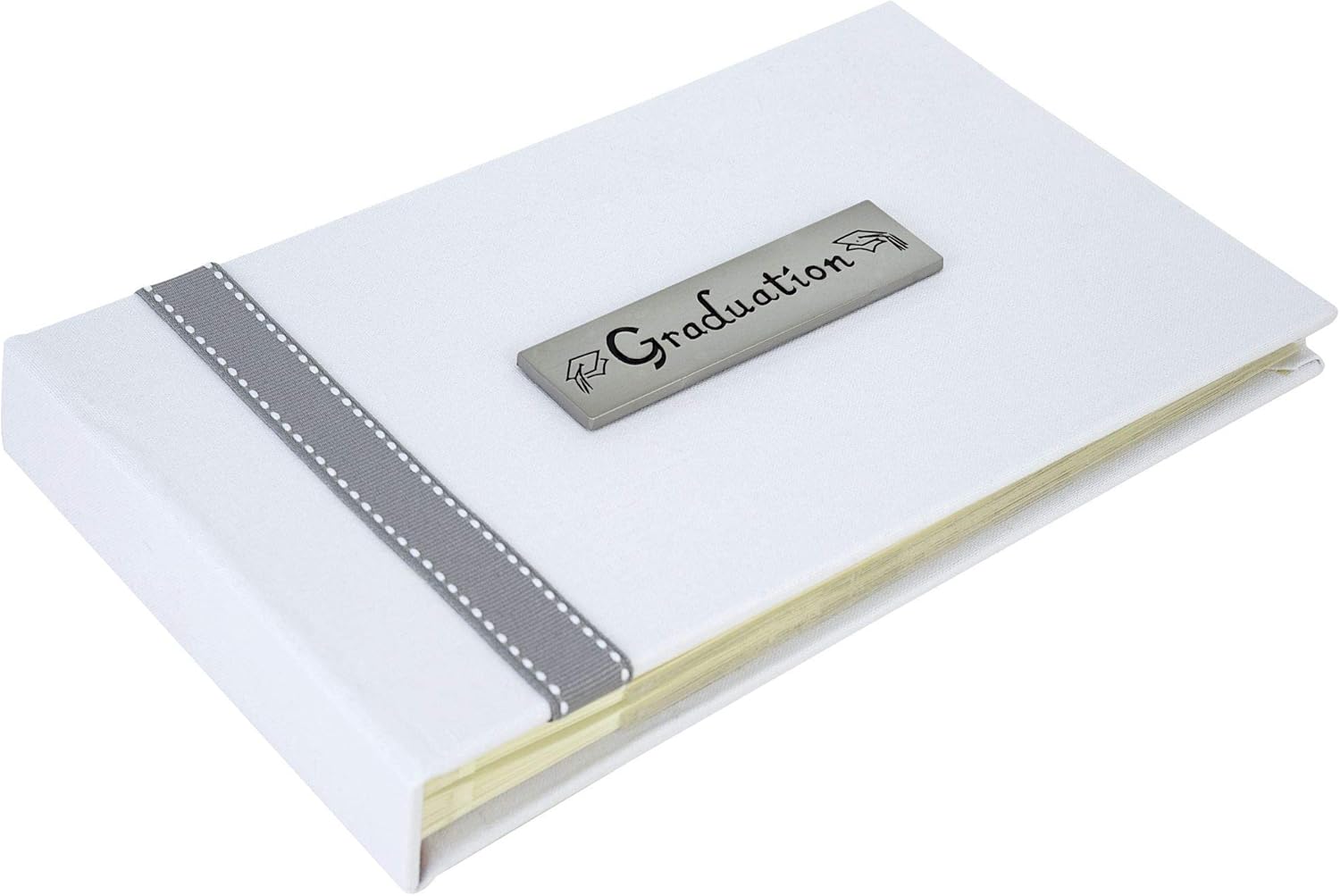 Metal Planet Ltd Graduation photo album in smart grey, Holds forty 6x4 inch photos, White,grey, 21cm x 12.5cm x 2.5cm