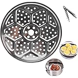 ICSTM Steamer Rack,8.5"Round Stainless Steel Steaming Rack Steam Tray with Removable Legs for Steamer,Steamer Basket for Pot,