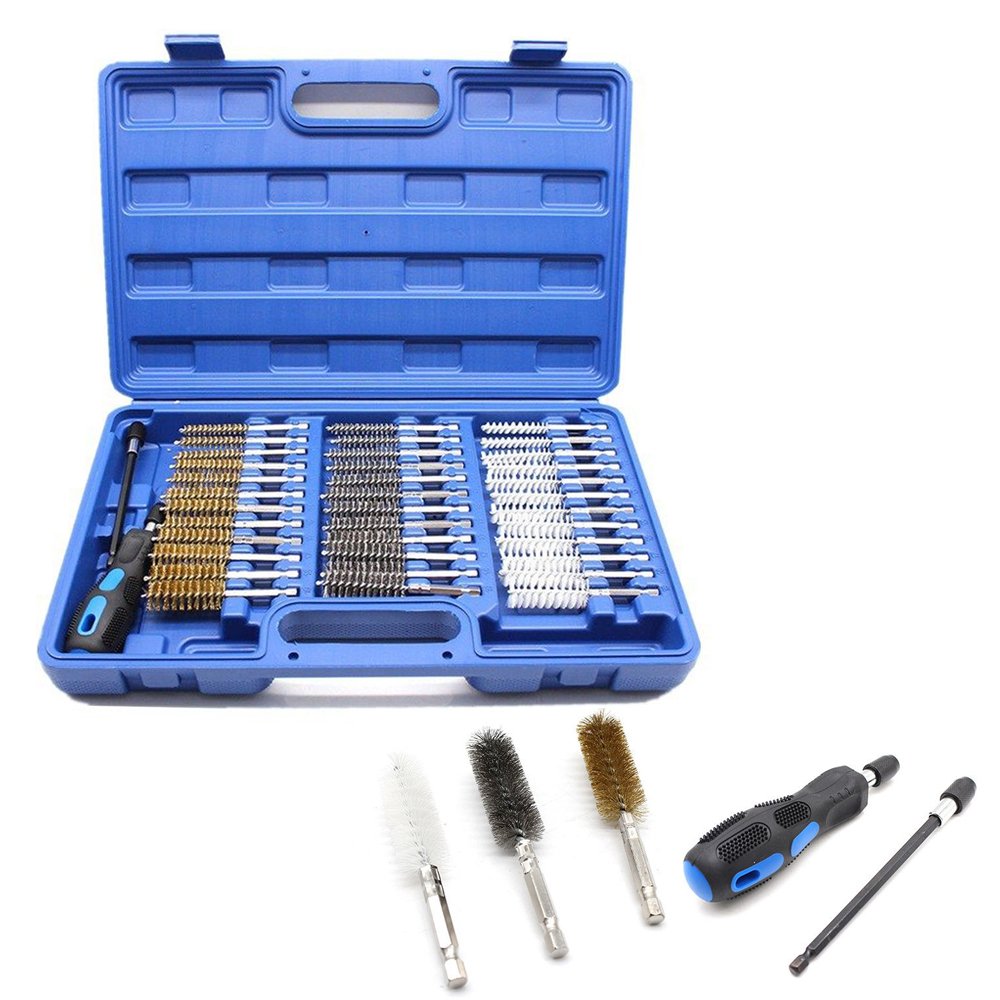 38PCs Round Wire Hex Shank Brush Set 819mm Extra Long Reach Pro