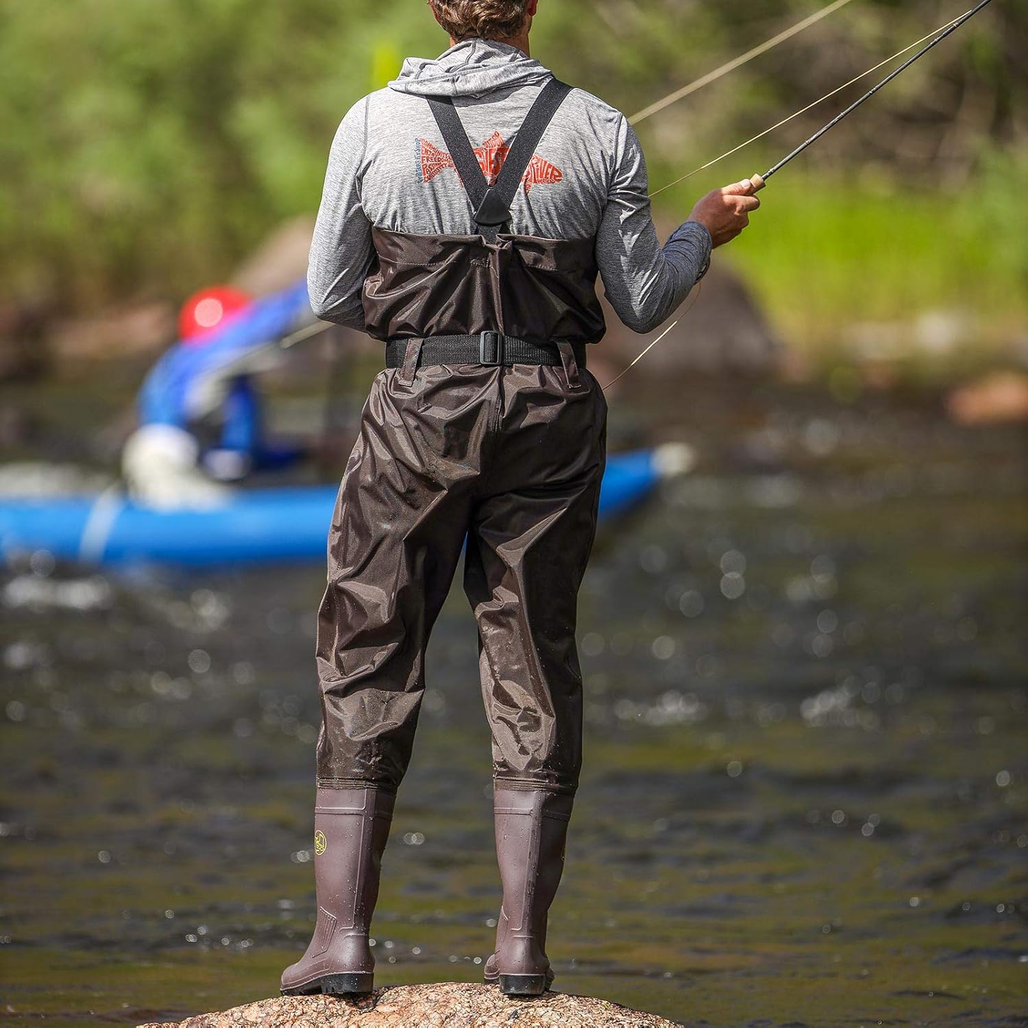 HISEA Upgrade Chest Waders Fishing Waders for Men with Boots Waterproof Lightweight Bootfoot Cleated 2-Ply Nylon/PVC : Sports & Outdoors