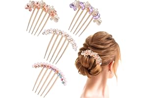 MIKIMIQI Pearl Rhinestones Hair Accessories - Crystals Butterfly Hair Fork Clips for Updo Buns, Decorative French Twist Hair Pins, Vintage Styling Combs for Women and Girls - Hair Styling Accessories