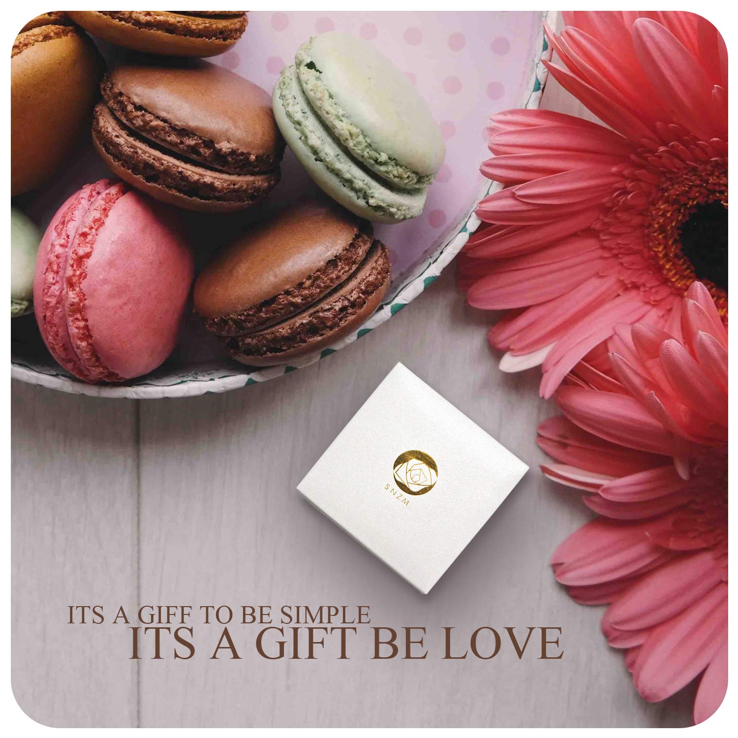 SNZM Pendant Necklace Love Heart Rose Flower Necklaces Made with Swarovski Crystals Jewelry for Women Girls Gift Box Packaging