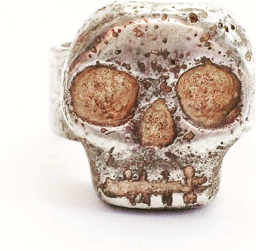 Mens Sterling Silver Skull Ring - Skull Ring, Biker Ring, Biker Skull Ring, Biker Jewelry, Rocker Jewelry.925 - Lugdun Artisans