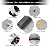 Flintronic Fly Screens for Windows 120x250cm Fiberglass Insect Mesh Black view 4