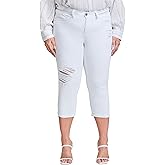 Royalty for Me Womens YMI Jeans Women's Plus Size Sustainable Wannabettabutt Mid Rise Capri Jeans