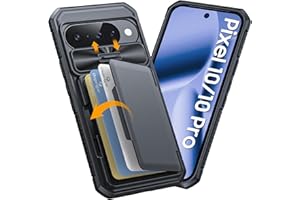 oupeigar for Google Pixel 10 Pro Case with Card Holder & RFID Blocking & Sliding Camera Cover & Kickstand Non-Slip Full-Body Shockproof Wallet Phone Case for Pixel 10 Pro (Black)