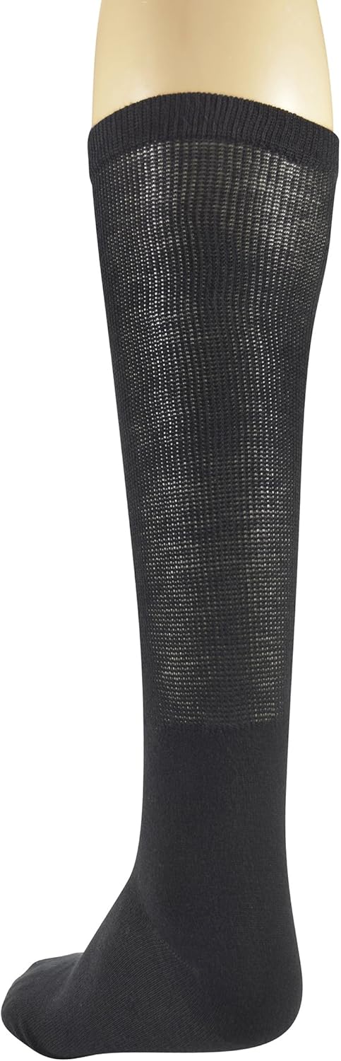 Yomandamor Mens Bamboo Diabetic Over The Calf Socks,4 Pack Size 10-13(B): Clothing