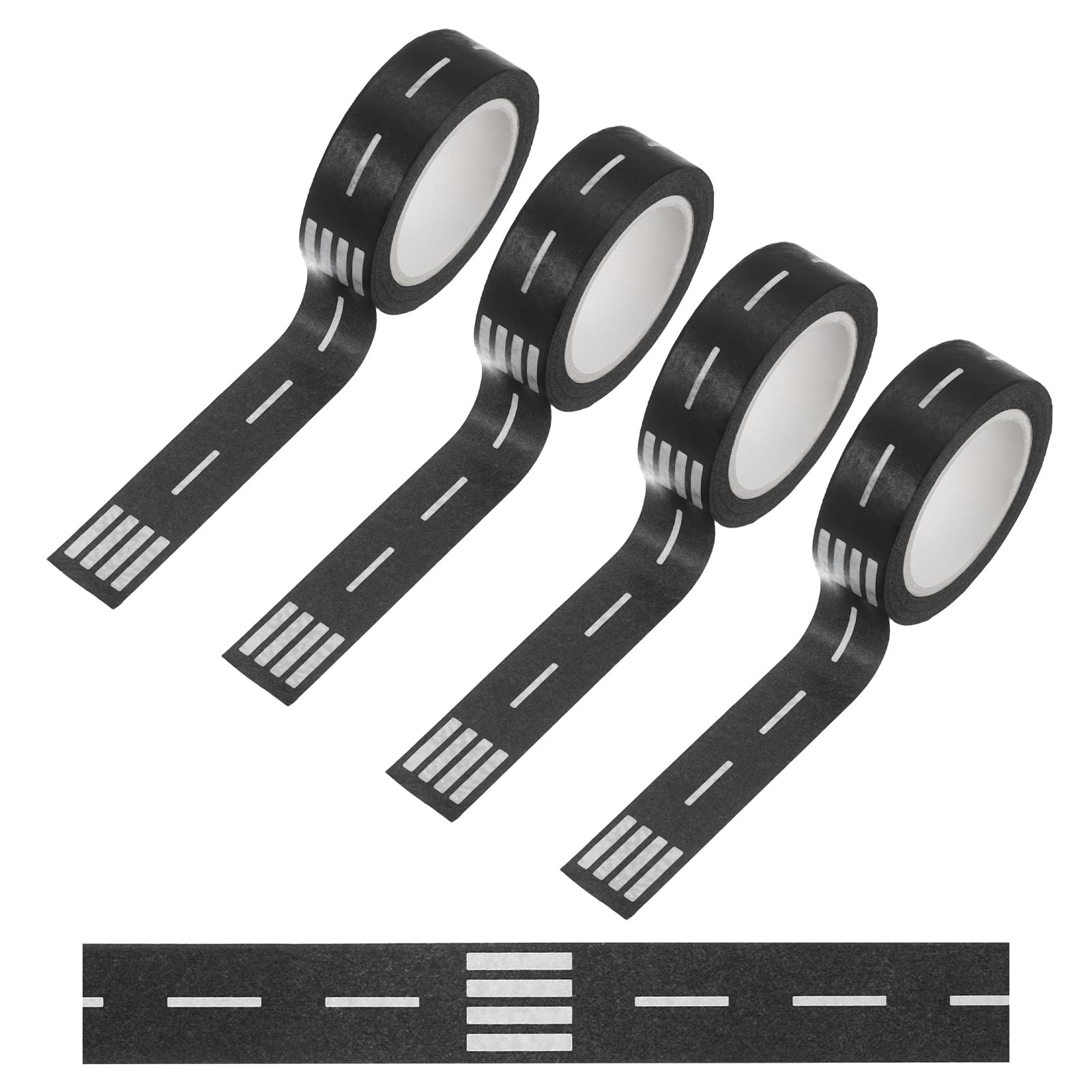 PATIKIL 132ft Car Track Tape Traffic Washi Tape Highway Train for DIY Craft Art Journal Scrapbook Planner Style 6, Black