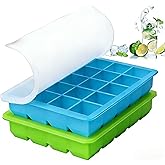 Hunjazix 1 Tbsp Silicone Freezer Molds, Silicone Food Freezer Tray | Freezer Cubes Trays, Perfect for storage Garlic, Soup, Ice Cube, Herb, Ginger, Pesto, Tomato Paste (Multicolor 2 Pack)