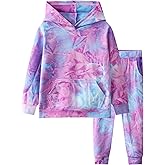 Frogwill Girls Tie Dye Pullover Hoodies Sweatshirt Sweatpant Tracksuit Sweatsuits Set 2-12Y