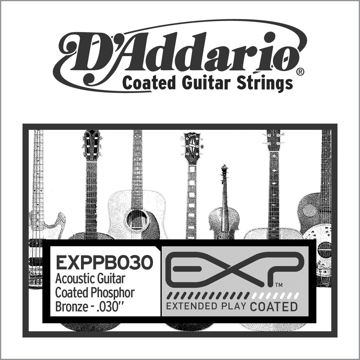 D'Addario .030 EXP Coated Phosphor Bronze Single String