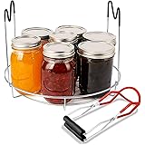 Canning Rack, Stainless Steel Steaming Canning Jar Rack with Silicone Heat Resistant Handle and Canning Lifter Tong for Jars(
