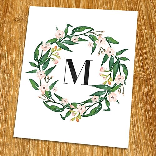 Amazon Com M Monogram Print Unframed Nursery Wall Art Flower