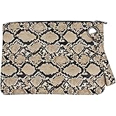 Suillty Women's Oversized Snakeskin Clutch Envelope Bag Messenger Handbag Tote Wristlet Bag