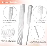 Mozeat Lens Stainless Steel Hair Comb Set 2pcs Rat Tail Flat Top Barber view 2