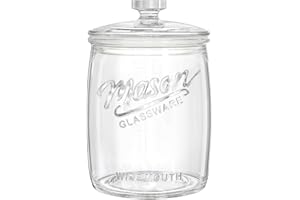 1 Gallon Glass Cookie Jar, Large Glass Jar with Airtight lid, Glass Food Storage Container for Cookies, Candy, Flour, Dog Tre