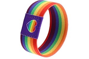 NANAFAST Rainbow LGBT Pride Bracelet Wristband for Women Men, Stretch Elastic Band, LGBTQ Pride Wrist Bands Bracelets for Pride Month 2024 Decorations Trans Lesbian Pride Stuff Accessories Outfits Merch Gifts