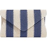 Obosoyo Straw Crossbody Bag, Clutch, Woven Shoulder Bag for Women - Summer Beach Envelope Purse Wallet