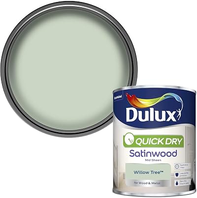 Dulux Quick Dry Satinwood Paint Wood Metal Willow Tree 750Ml No Undercoat