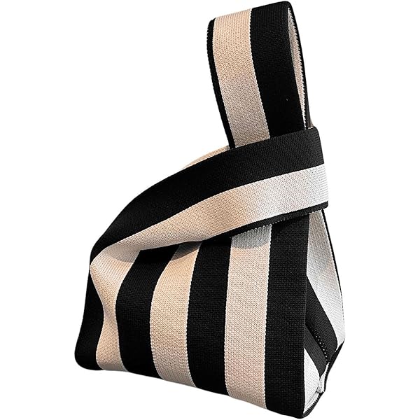 【美品] NKNIT sponge striped hand bag NKNIT ンニット sponge striped hand bag
