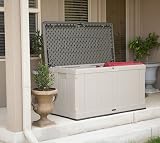 LIFETIME Heavy-Duty Outdoor Storage Deck Box Desert Sand Wood Look 439 L view 6